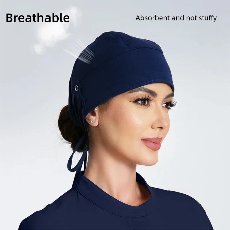 

KUNGFU SCRUBS Soft Surgical Cap Nurse Hats Scrubs Cap Sweat-absorbent w/ Elastic Medical Nursing Workcap Both Man And Women