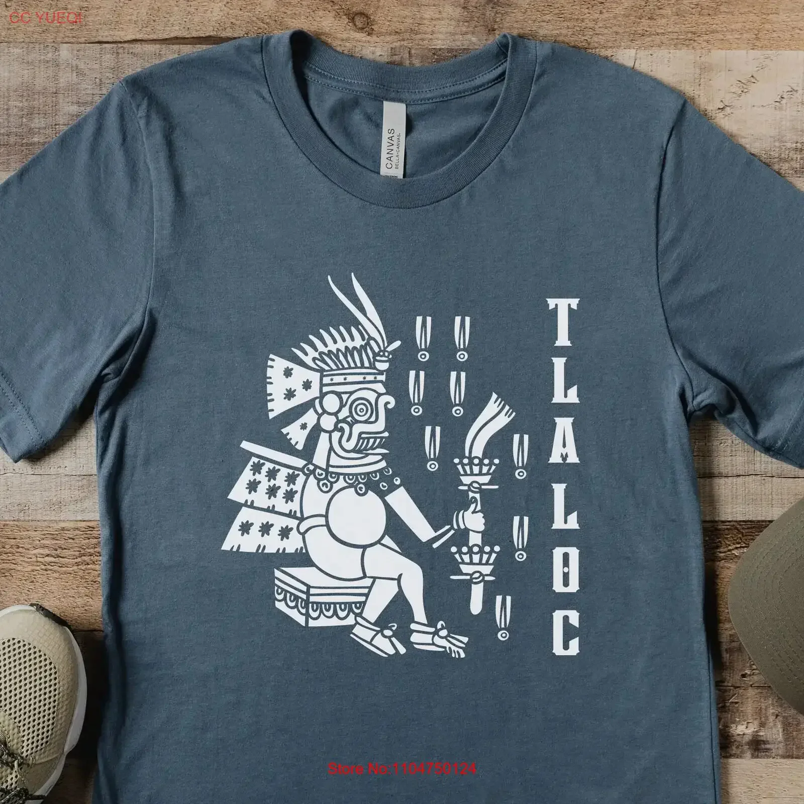 Camiseta Azteca Antigua de Tlaloc para Hombre, Camisa para Hombre, Mes de la Herencia Latina, Mexicana, Mesoamérica, Vintage, Lavada, Versátil