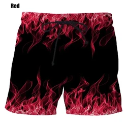 Summer New Men's Casual Funny Shorts 3D Digital Printing Flame Cool Sports Swimming Shorts Men Comfort Street Short Pants