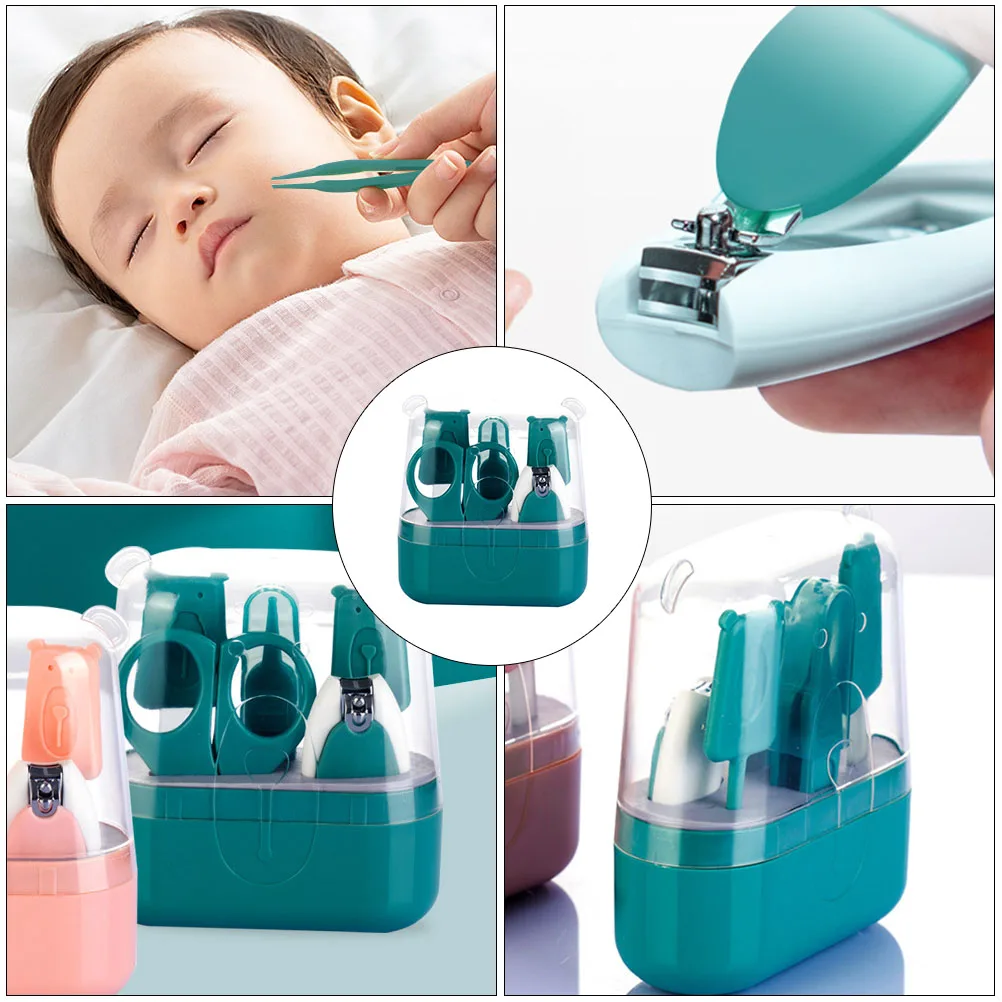 

Baby Nail Clipper Kit 5in1 Infant Care Set Stainless Steel Scissors ABS Material Comfortable Grip Washable