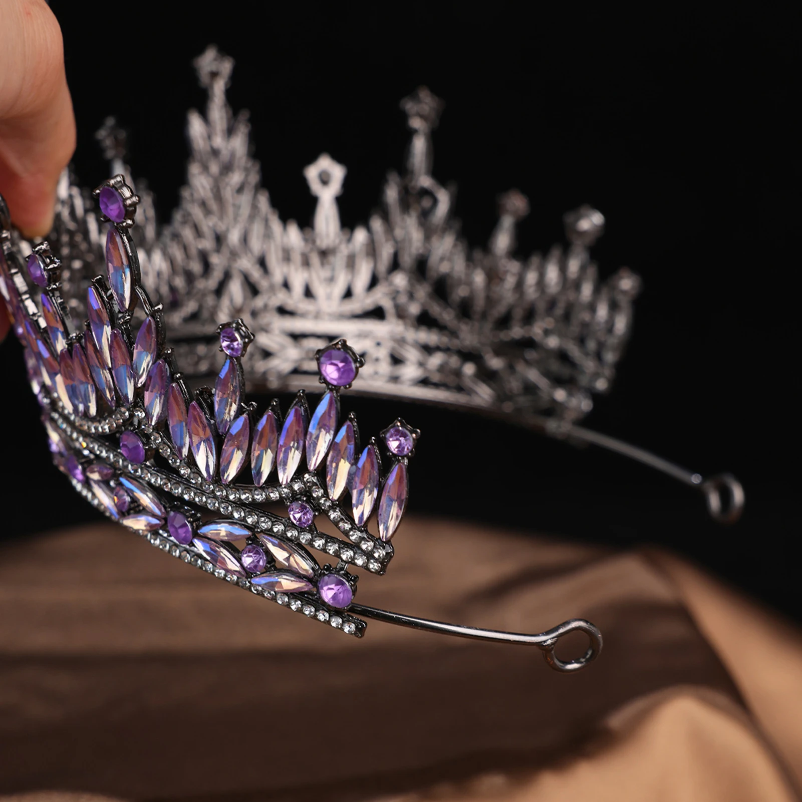 تاج شعر لتصفيف الشعر للنساء، تاج شعر فاخر فاخر من الألماس بالكامل، إكسسوار شعر على الطراز الباروكي العتيق