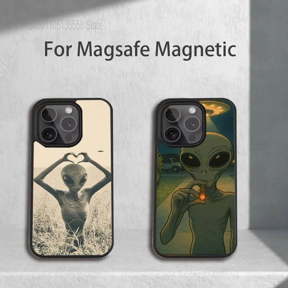 

Funny Space UFO Alien Thing Phone Case For IPhone 17,16,15,Pro,Max,Air,14,Plus,13,12,11 Magesafe Wireless Charge Cover