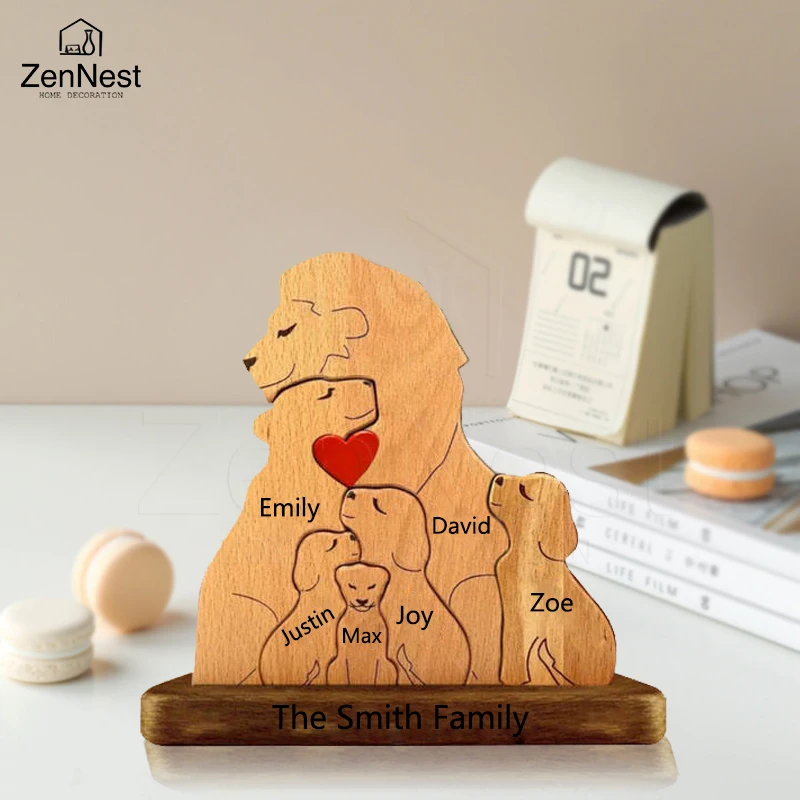 

Wooden Family Puzzle Personalized Name Puzzle Wooden Lion Puzzle Art Home Decor Christmas Thanksgiving A warm gift for mom