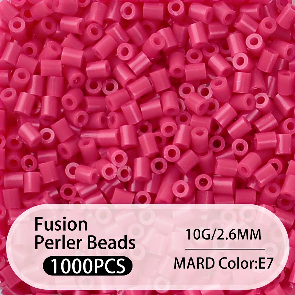 2.6mm Bulk Pink Color Series Perler Beads Refill Pack - 1000/5000pcs Fusible DIY Art Craft Fuse Beads for Mosaic Puzzle Kits
