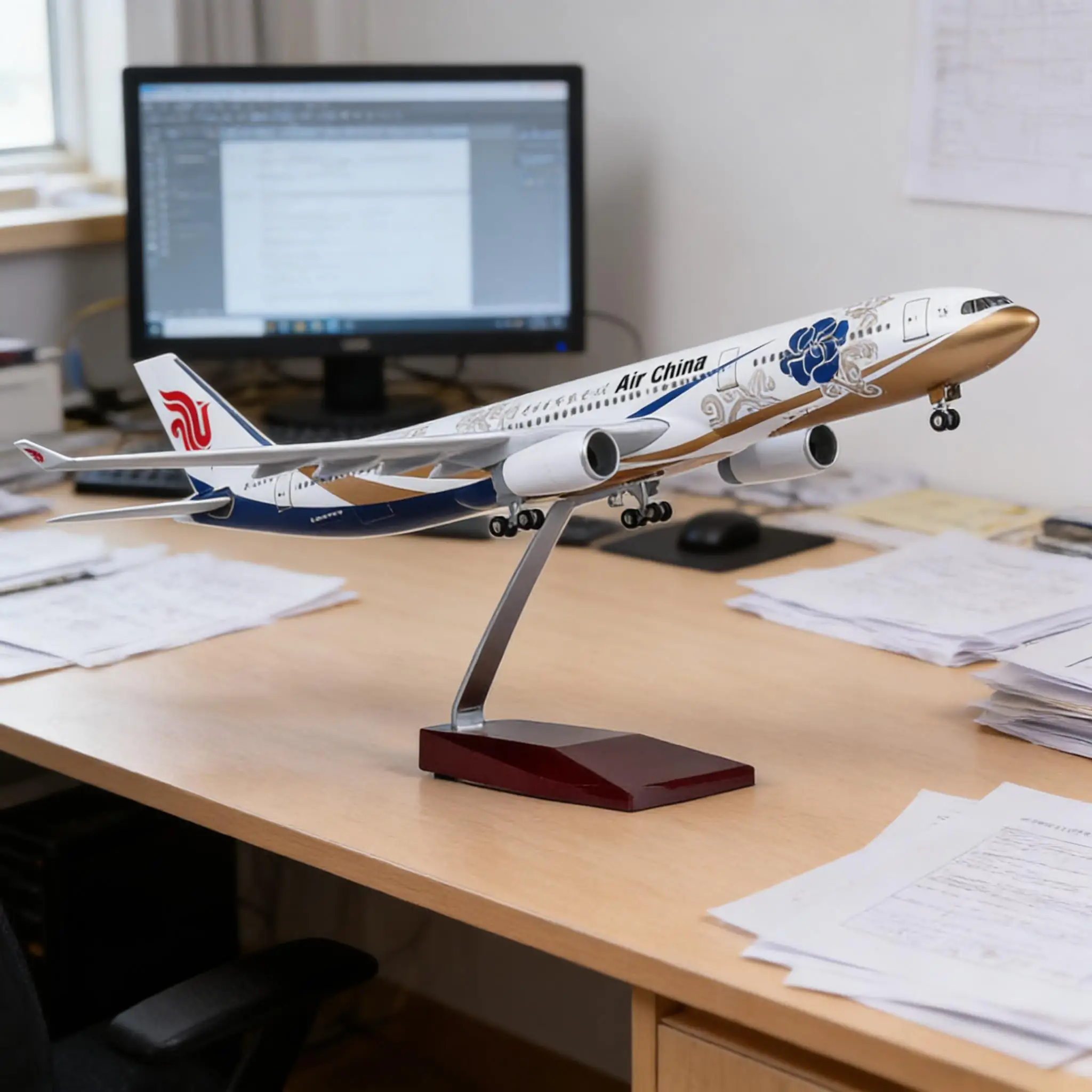 

47cm Air China Capital Pavilion Liner Aviation Airways A330-200 1/135 Scale With Light Resin Aircraft Souvenir Airplane