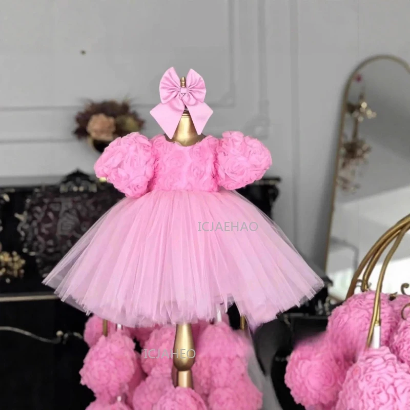 2025 Wed Dress Vestido Children Flower Girl Princess Dresses Tutu Gown Costume Piano Pageant Outfit Clothes Kids Birthday Party