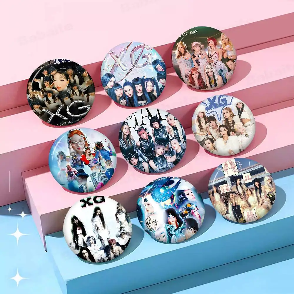 Popular Kpop X-XG-G Band Girl Photo Brooches Creative Round Badge Gifts Pins 32/44/58mm
