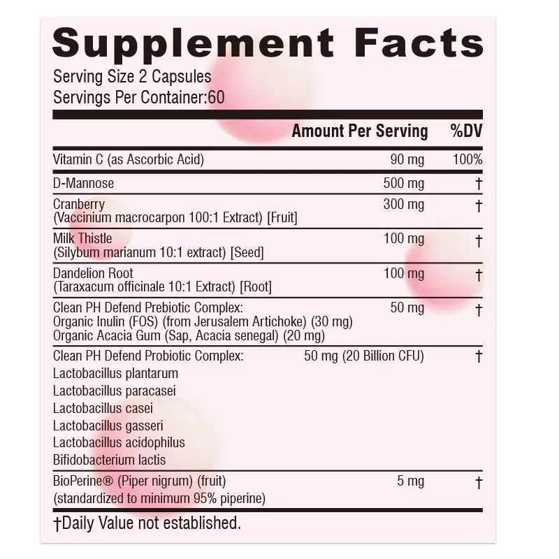 Women's Supplements - Urinary Tract Health, Promotes PH Balance, Increases Energy Levels, Relieves Urinary Frequency