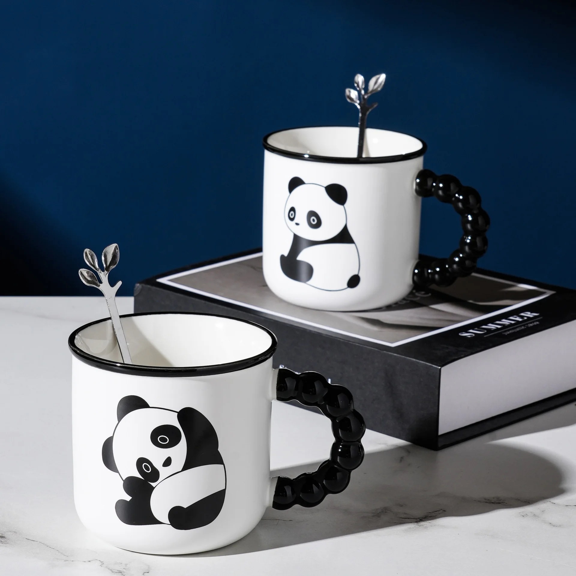 Cute Panda Ceramic Mug Companion Gift Cartoon Ceramic Water Cup Children\'s Cup Small Gift Mug Ins Style