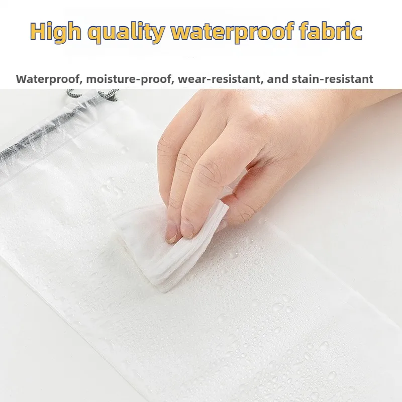 غطاء مظلة قابل للطي مقاوم للماء حقيبة سفر قابلة لإعادة الاستخدام حقيبة برباط شفافة للتخزين الرطب حمل الملحقات