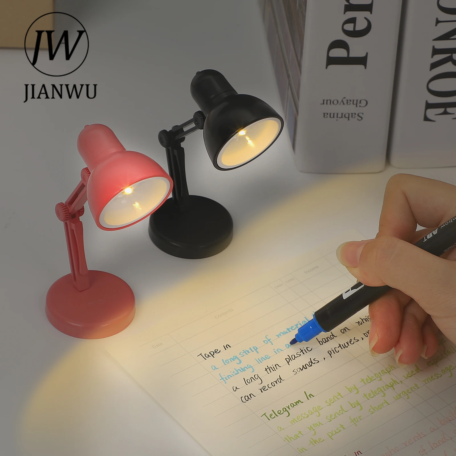 JIANWU Cute Mini LED Table Lamp Removable Portable Reading Auxiliary Desk Lamp Bookmark Tools Kawaii Stationery School Supplies