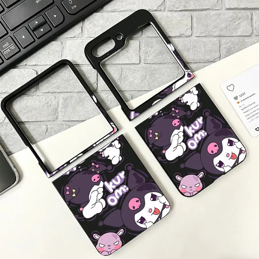 Sanrio Kuromi Case for Samsung Galaxy Z Flip 8 Flip6 Flip4 Flip5 Z Flip 7 6 5 4 3 Z Fold 8 7 6 5 4 3 Flip3 Flip7 FE Back Phone