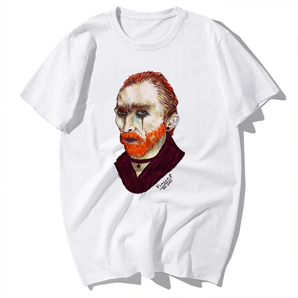 Goth Vincent Van Gogh Gothic Makeup,Funny Artist Tshirt,Short Sleeve O-neck Unisex Casual T-Shirt,No-crack Breathable Printing