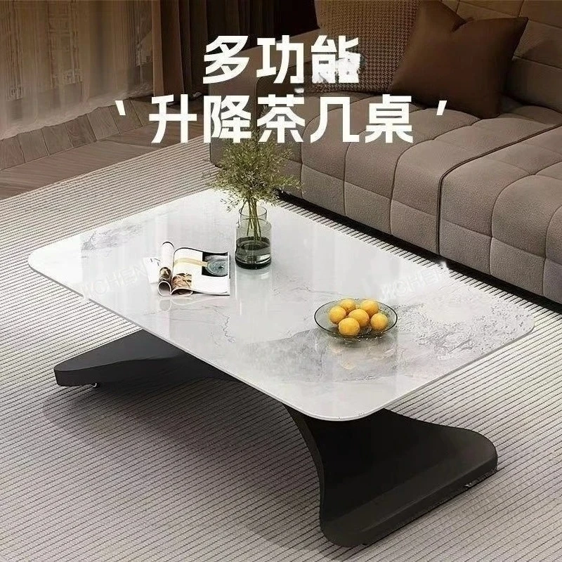 Lifting Coffee Table Dining Table Dual-purpose Small Apartment Multi-functional Italian Minimalist Rock Slab Coffee Table