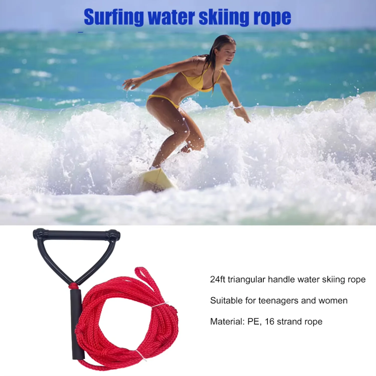 

7.3m1pc Water Skiing Wakeboard Kneeboard Rope Boating Watersports Rope Safety Surfing Tow Line Leash Cord