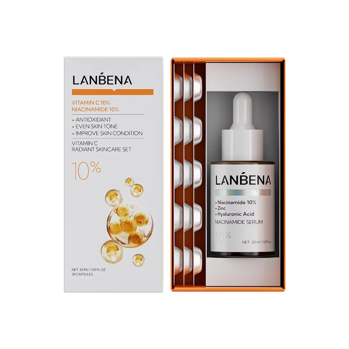 

LANBENA Vitamin C Face Dark Spot Remover Facial Brightening Serum Pure Vitamin C Serum Skin Care 30ML