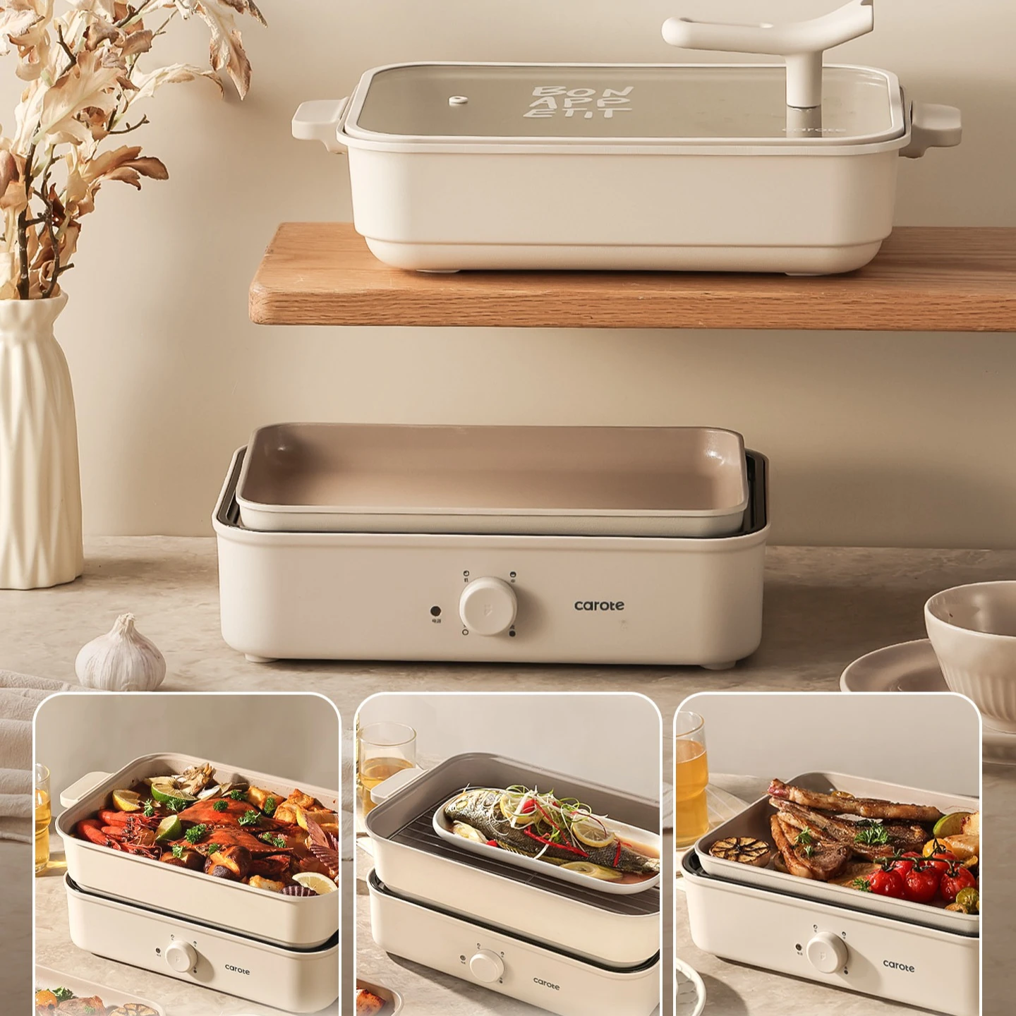 Electric hot pot household multi-functional cooking pot split type special pot easy to clean large capacity hotpot