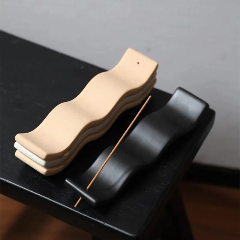 Soporte  cerámica para varilla  incienso, quemador de incienso, placa de línea, Base  bobina  sándalo, estudios  Yoga,