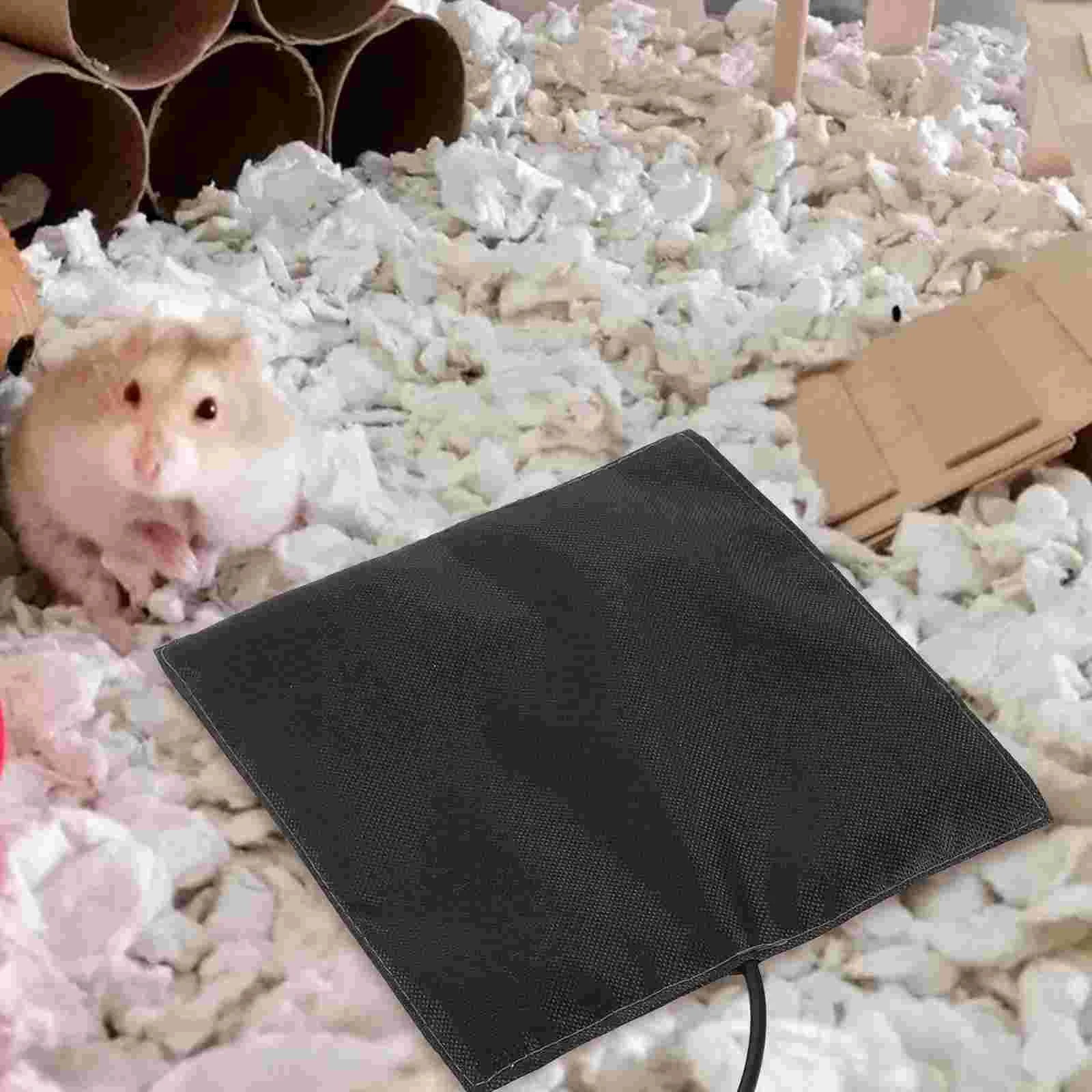 Animals Heating Pad Heated Hamster Bed Keep Warm Pet Snake Black Adjustable Cushion Cage Pads Small Warmer