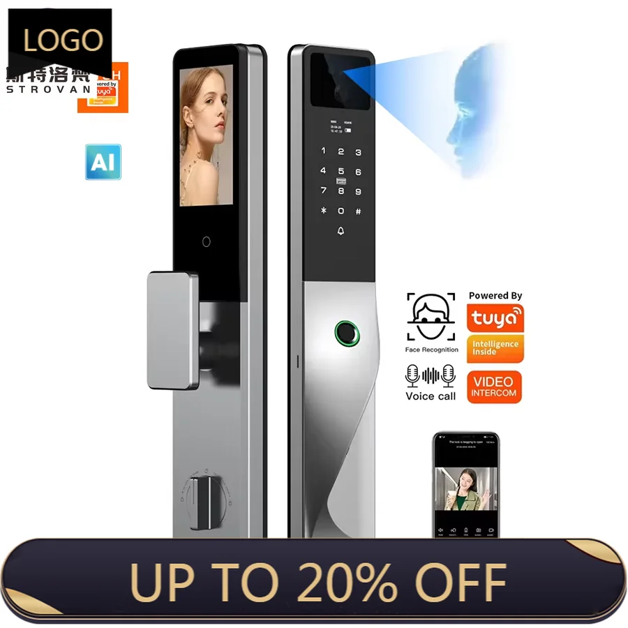 STLF Ai Intelligent Tuya Wifi App قفل الباب الذكي في الوقت الحقيقي الأمن التعرف على الوجه الاتصال الداخلي التلقائي البيانات السحابة #1