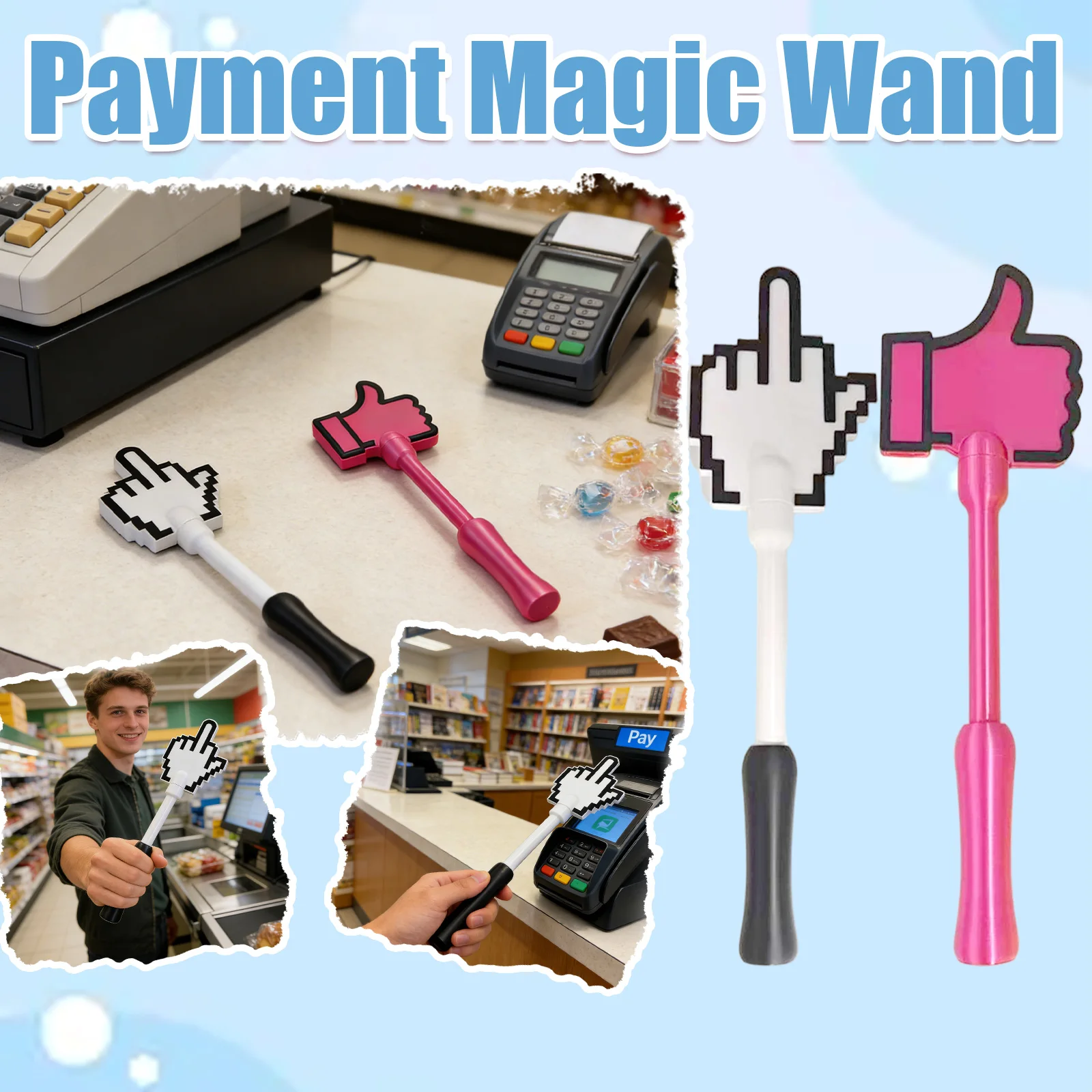 

Creative 3d Printed Payment Magic Wand Contactless Payment Tool Novelty Retail Accessory 2026 Card Holder Children's Day gift