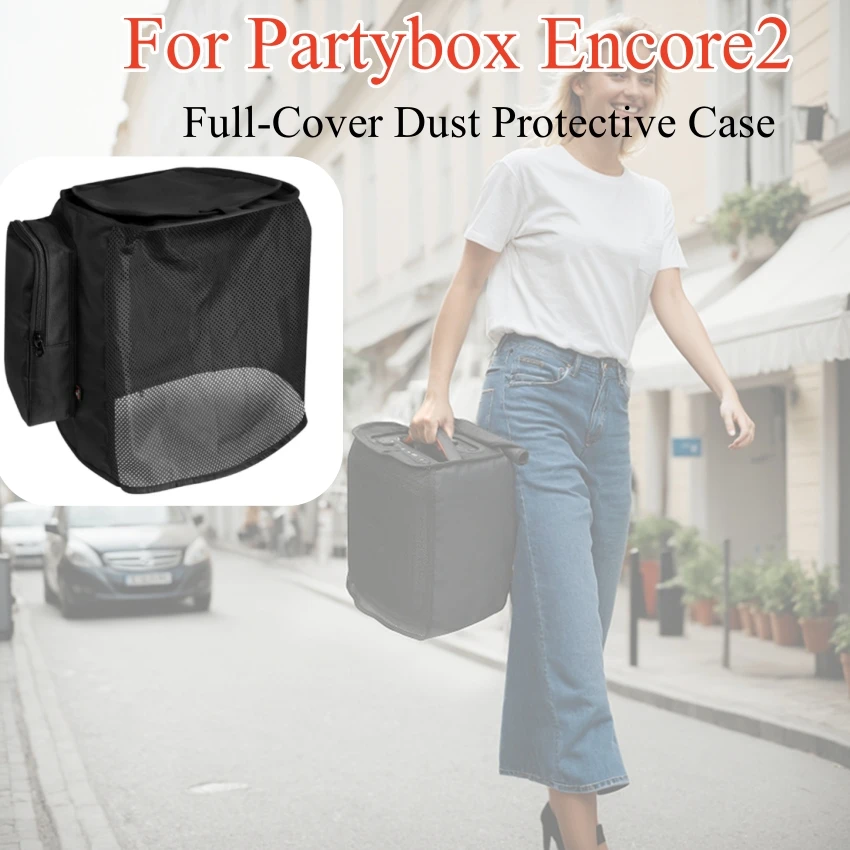 

Для динамика Partybox Encore2, пылезащитный чехол, черный сетчатый нейлоновый боковой карман, аксессуары для аудиочехлов