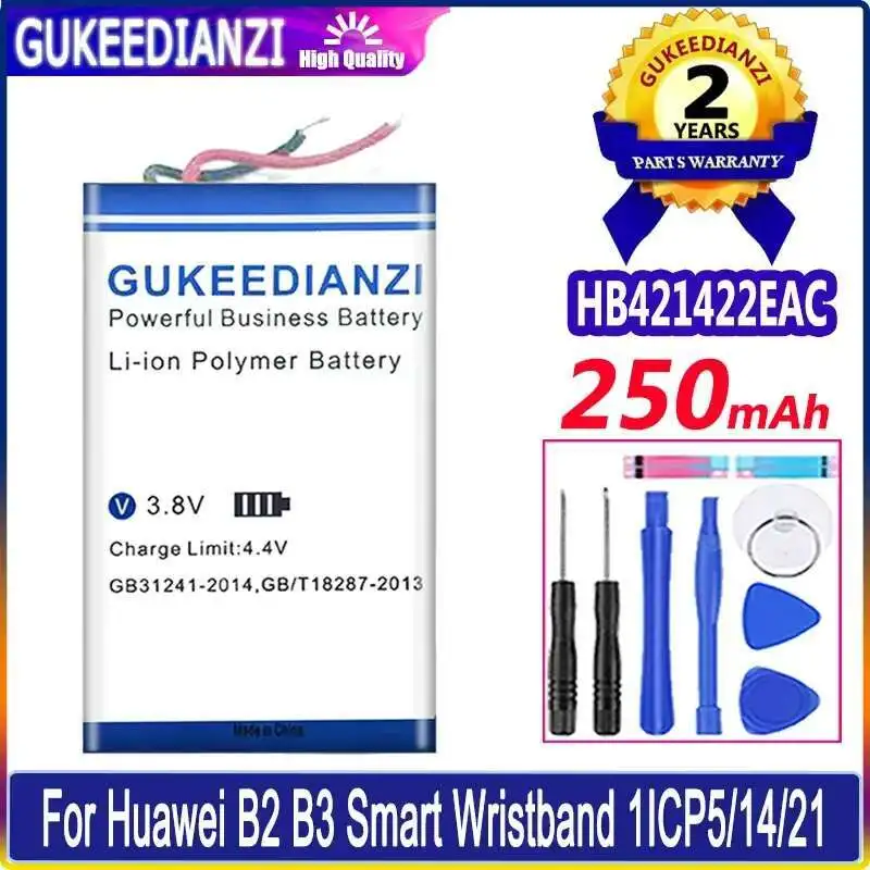 

250 мАч для Huawei B2 B3 Смарт-браслет 1ICP5 14 21 Батарея долговечная HB421422EAC