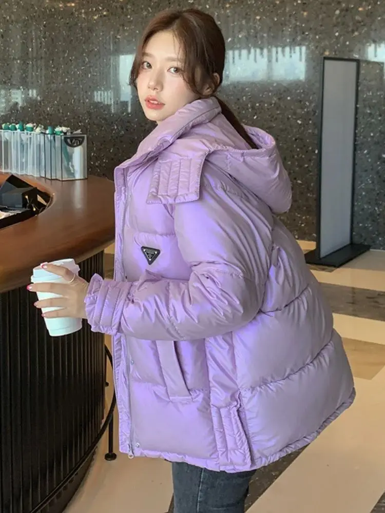 Forerun Oversized Hooded Bubble Coat Glossy Winter Puffer Jaet Women's down Jaet Camel Fur Fill Autumn 2023 Collection