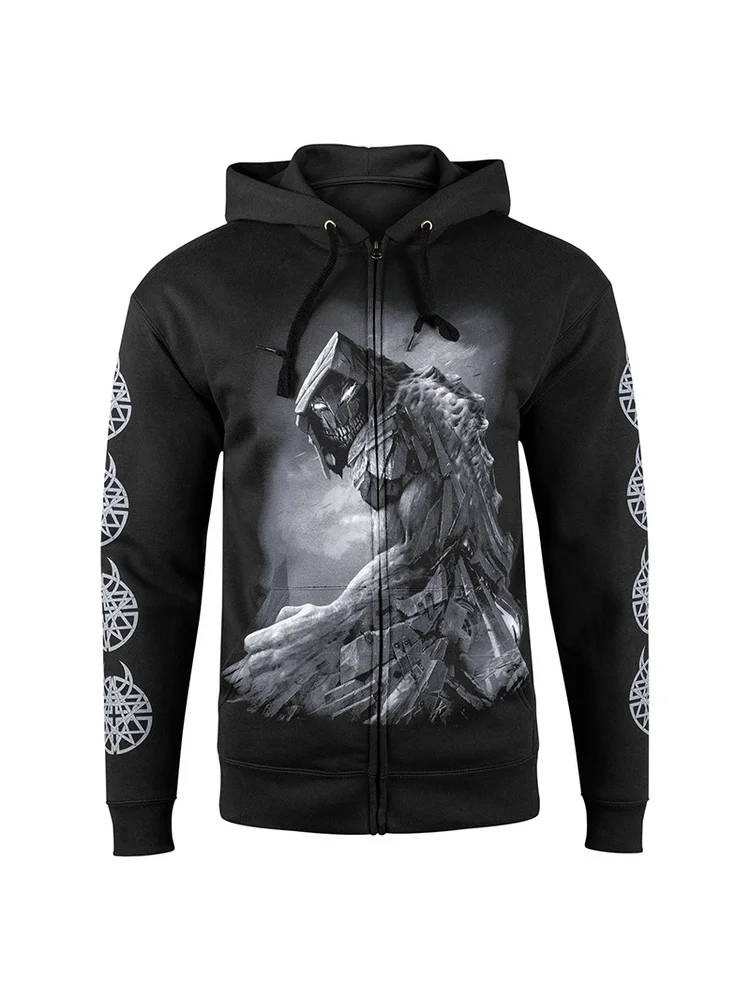 

Disturbed Metal Core k Sle Hooded Zipper Jaet Men's Loose Fit Digital Direct Spray Cotton Youth Trend Autumn Winter