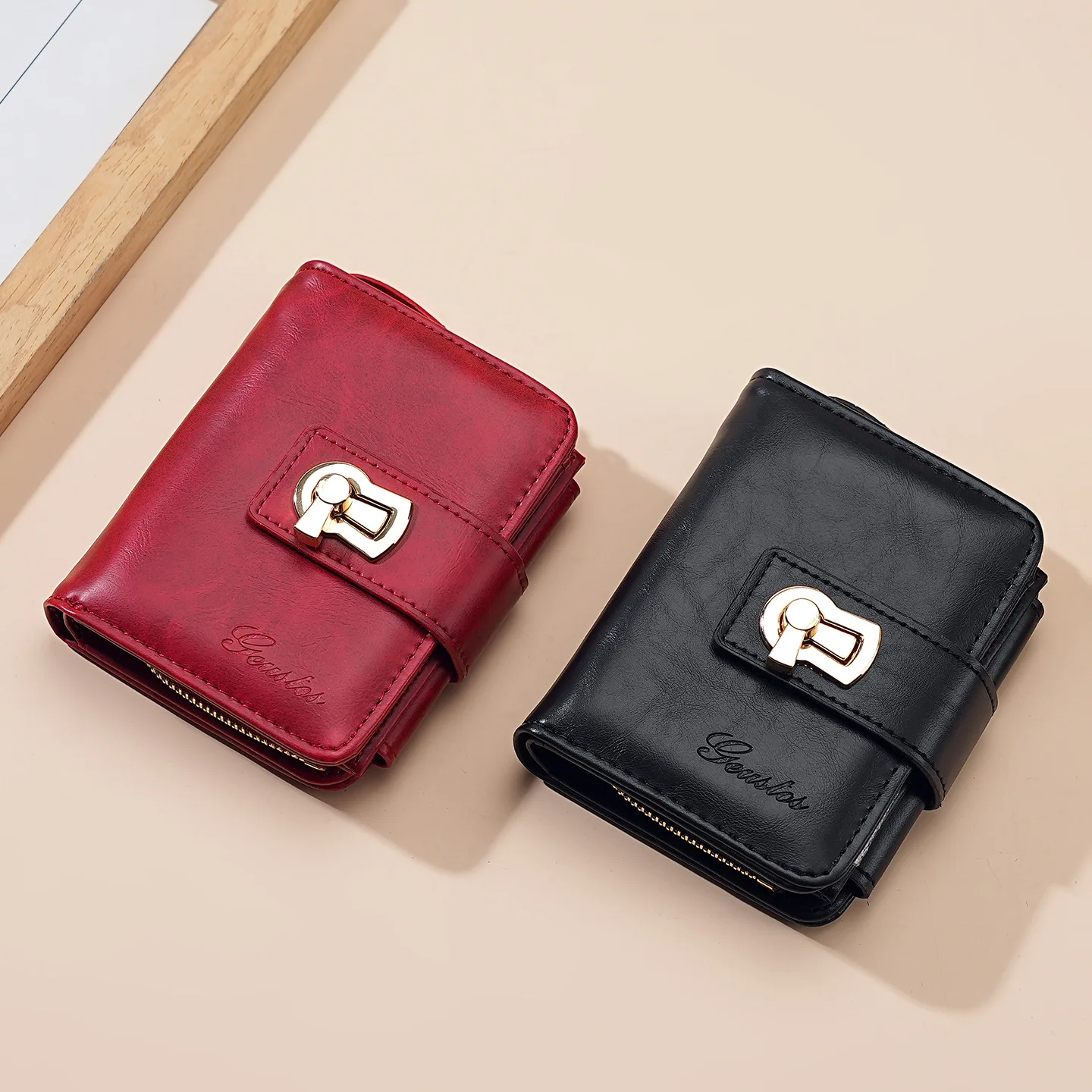 Short Trifold Wallet for Women, Trendy Foldable 2‑in‑1 Card Holder & Coin Purse, Multi‑Functional Large Capacity