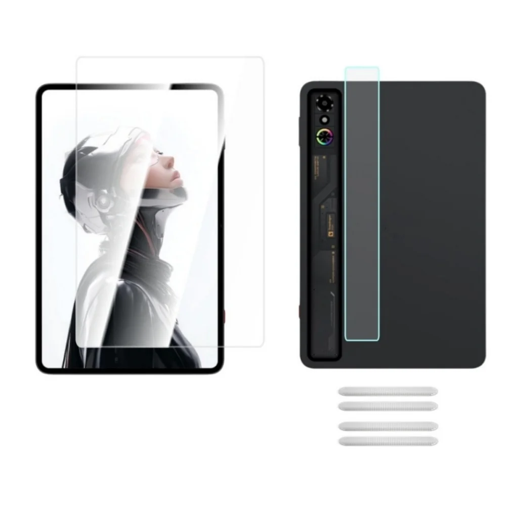 1 conjunto protetor de tela para redmagic astra gaming tablet 9h película protetora de vidro temperado hd filme poeira malha lente protetor conjunto