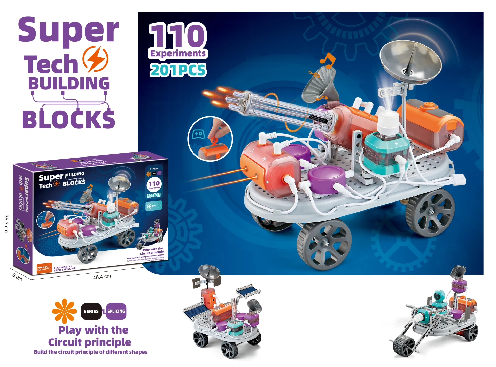 2025 STEM Puzzle Toys for Kids Electronic Building Blocks Physics Science Experiment Educational Toy Ideal Children's Gift