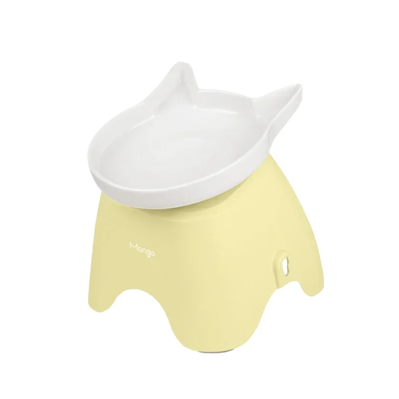 

Stylish and Durable Mango Pet Neck Protecting Ceramic Cat Bowl with Slanted Mouth Raised Stand Non Slip Bottom Pet Supplies