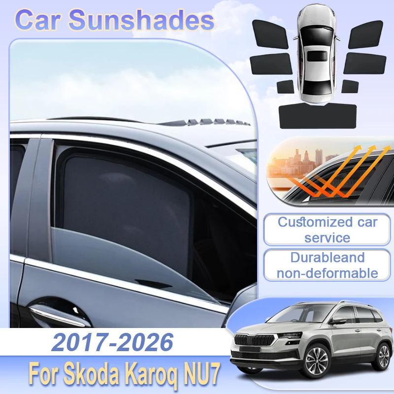 

Mesh Sunshade For Skoda Karoq NU7 2017~2026 Car Magnetic Window Visor Sunscreen Window Privacy Curtains Cover Auto Accessories