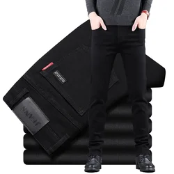 Business Casual Jeans Men Black Slim Fit Stretch Denim Trousers Male High Quality Luxury Pants Men Clothing