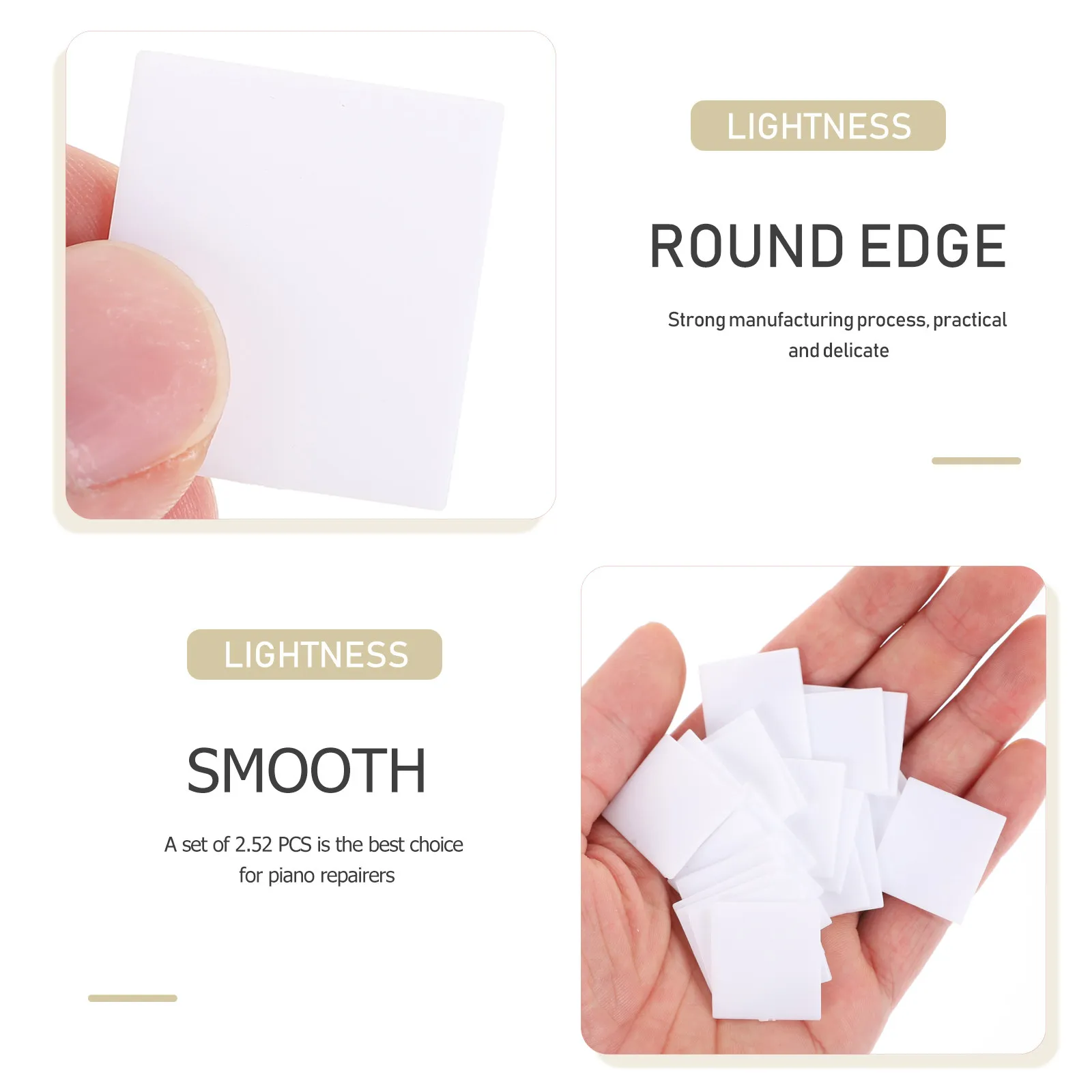 

52 шт. белых колпачков для клавиш пианино, запчасти для ремонта, инструменты, сменные клавиши, аксессуары, накладки на клавиши