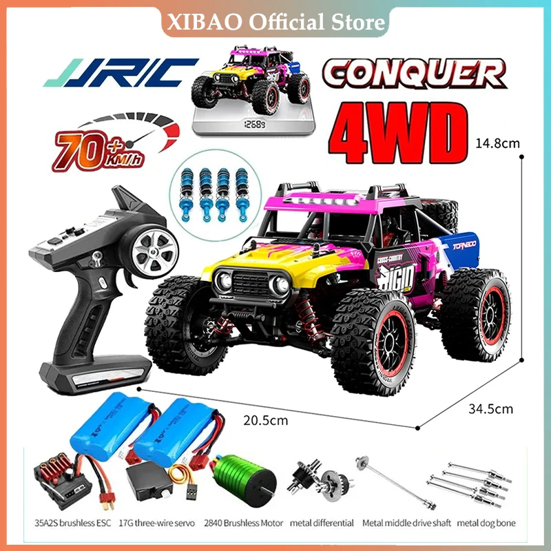 Coche Todoterreno De Control Remoto 4WD Para Niños Y Adultos, Camión.Alta Velocidad RC 4x4, Súper Sin Escobillas, 50 /70 KM/H,