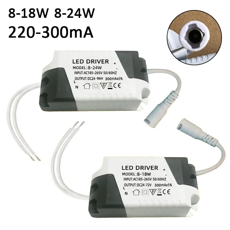 Adaptador de fuente de alimentación de transformador de iluminación para tira de lámparas LED, controlador de lámpara de Panel AC 185-265V, 8-18W/