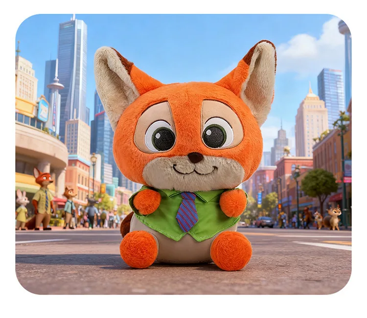 Bambole periferiche Zootopia Judy Hopps e Nick Wilde con licenza Disney, materiale in cotone PP, dettagli squisiti Regali di compleanno