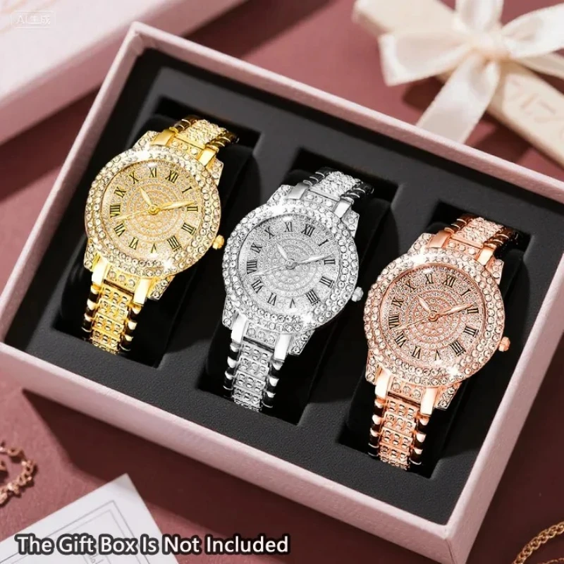 3-piece ladies' premium quartz watch, a gift for family and friends, upscale and elegant with a sophisticated touch