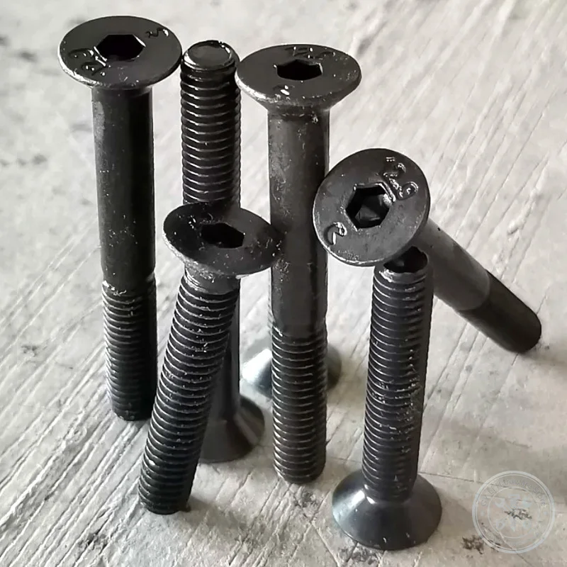 Grade12.9 Countersunk Flat Head Hex Socket Half Thread Screw Black Lengthened Long Bolt M8 M10 M12 Length 70mm 80mm 90mm 100mm