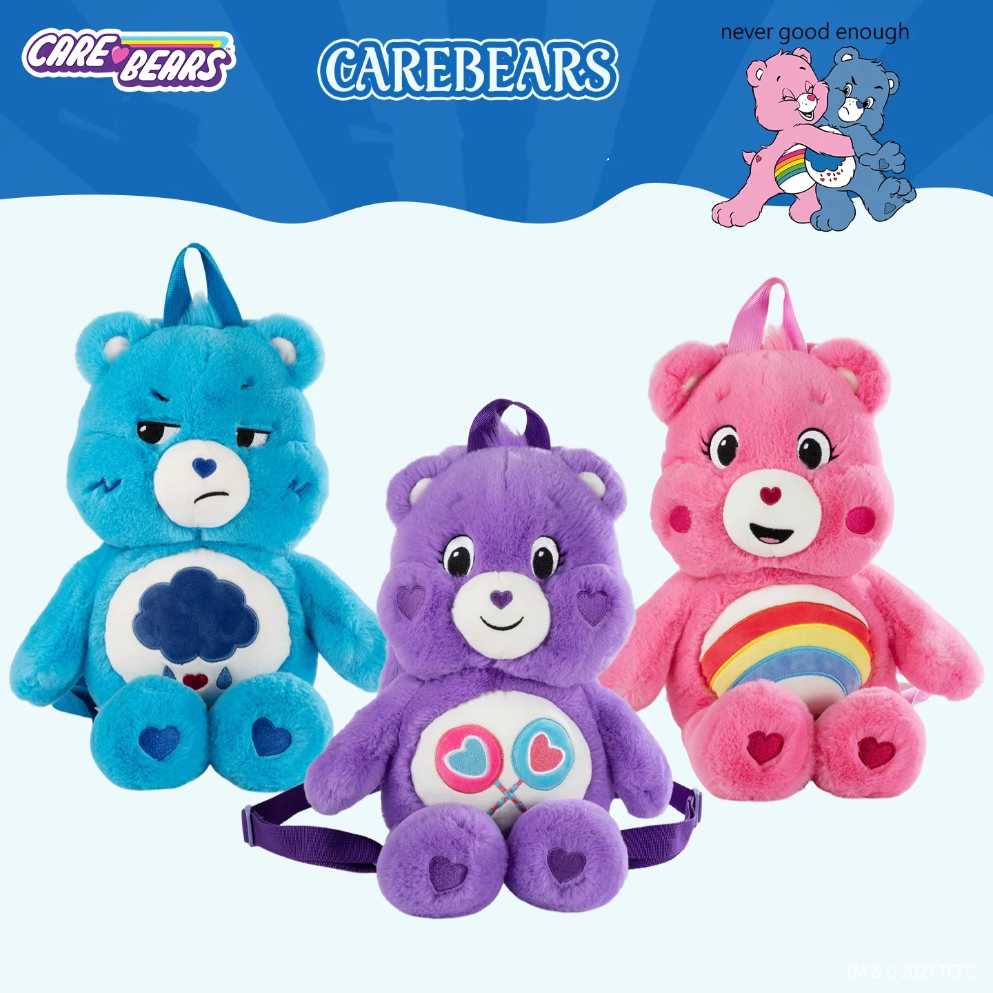 

40cm Care Bears Plush Backpack Cute Cartoon Stuffed Bear Schoolbag Shoulder Bag Ideal Birthday & Early Education Gift for Kids