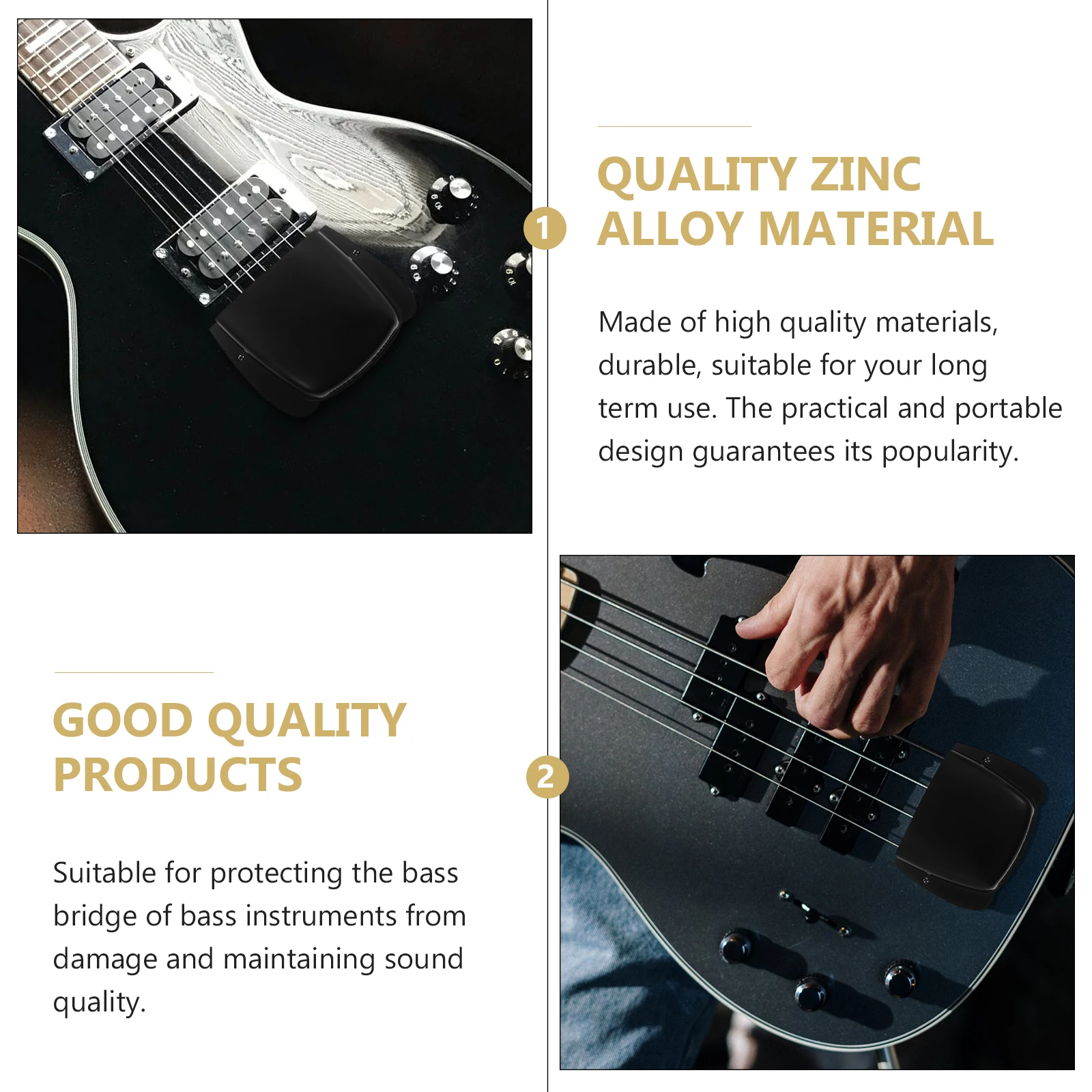 

Zinc Alloy Bridge Protection Cap Durable Cover Guitar Accessories for Bass Instrument Protector Lightweight Easy Storage Gift