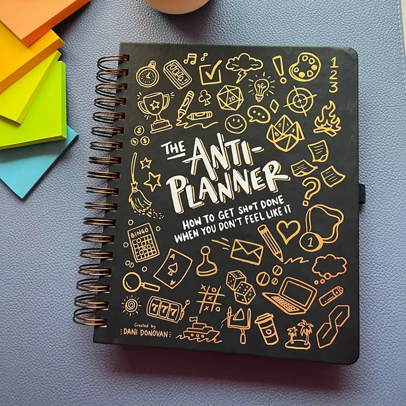 Anti Planejador Tag Livro Planejador Diário Organizador Caderno Batida Procrastinação Planejador Estudante Papelaria Material de Escritório