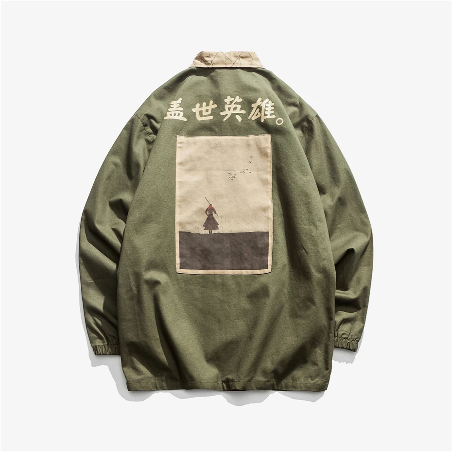 Japanese Style Harajuku Jacket Men Fashion Patchwork Jackets Coats Male Vintage Button Jacket