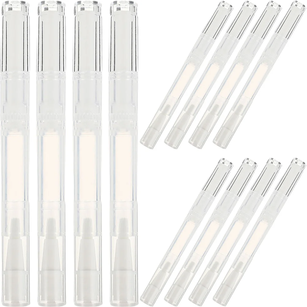 12 szt. Puste tubki na długopisy, wielokrotnego użytku pojemniki na płynne kosmetyki, przenośne aplikatory pędzelkowe do odżywek do paznokci, olejków, błyszczyków i olejków eterycznych.