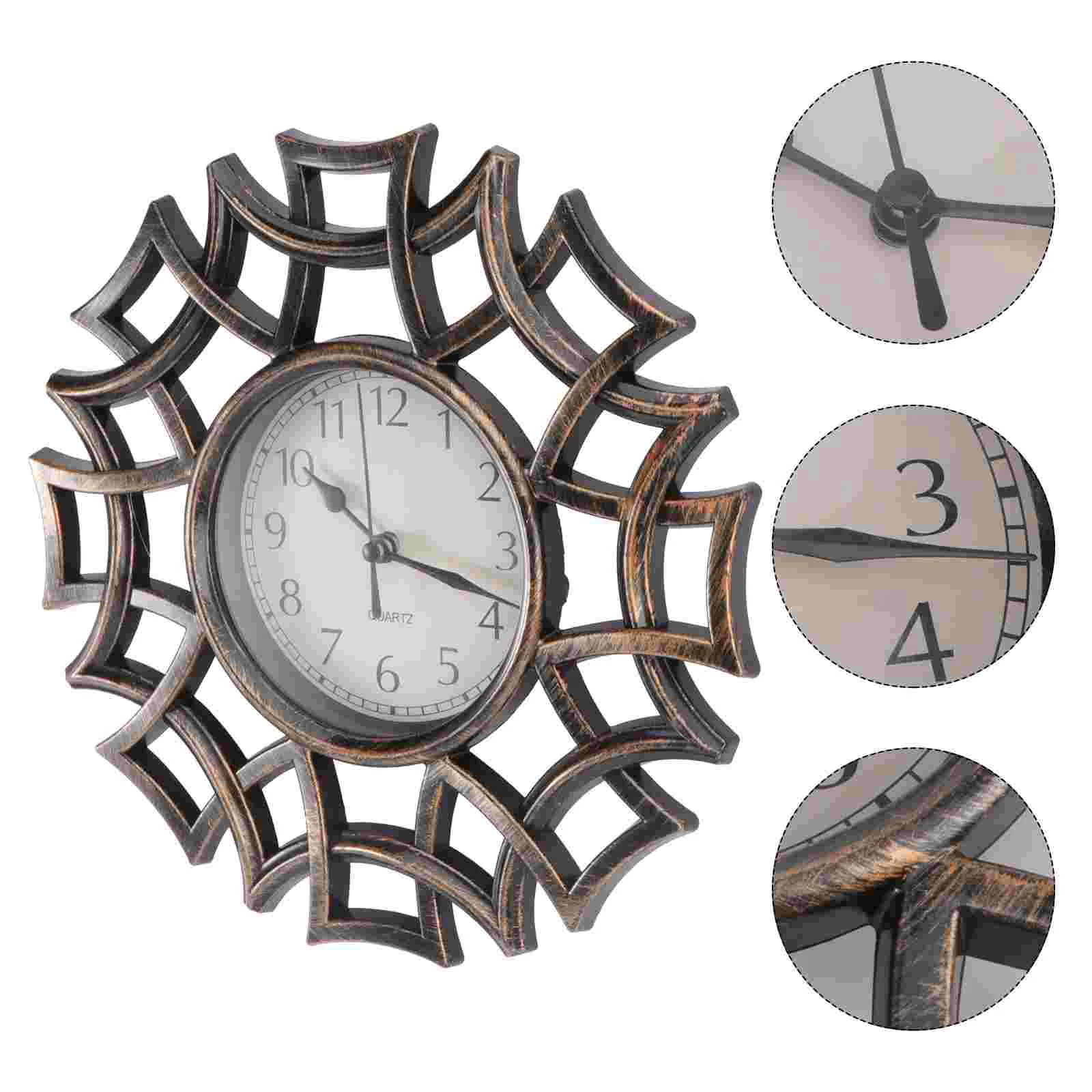 

Clock for Bathroom Vintage Decor Round Bedroom Cutlery Wall Alarm Clocks Bedrooms Digital