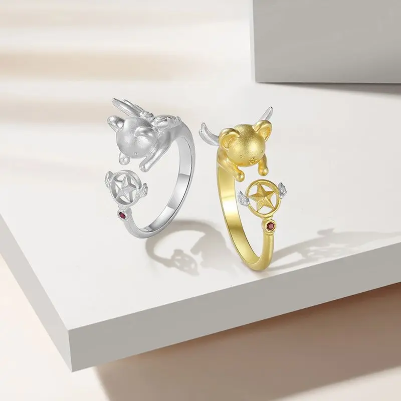 

Anime Cardcaptor Sakura Ring Creative Cartoon CERBERUS Rings Accessories Fashion Peripheral Role Jewelry Kids Birthday Gifts