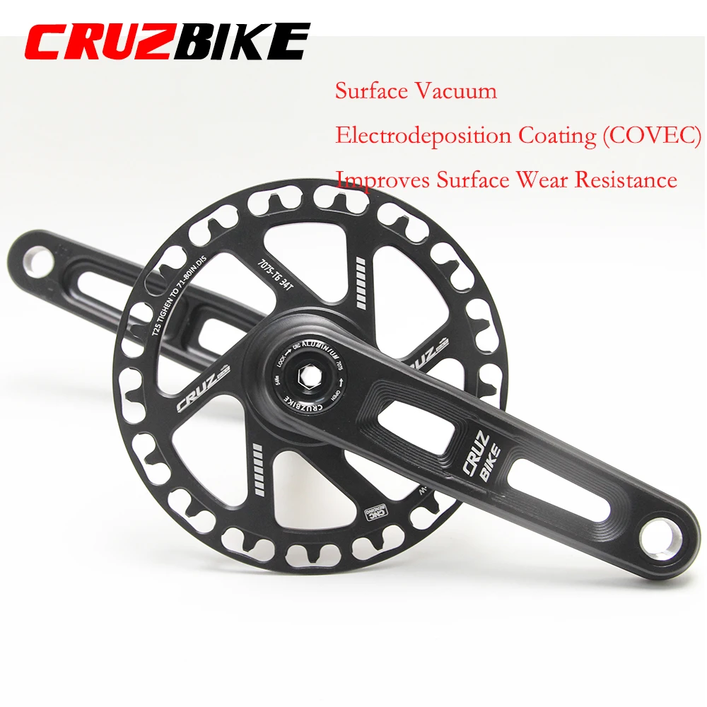 CRUZbike Children's Folding  Bike Crankset Ultralight 127/140/150mm Hollow Tech Crank Aluminum Alloy Bicycle Parts Accessories