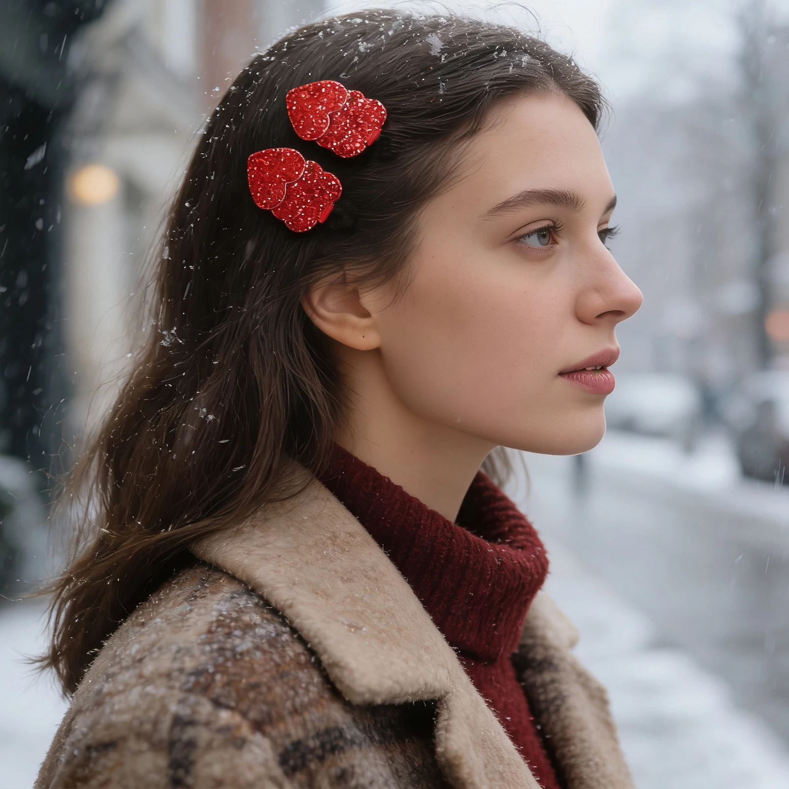 5/10/25 pieces, shiny heart-shaped hair clips, shiny sequin hair clips, suitable for Valentine's Day birthday parties.